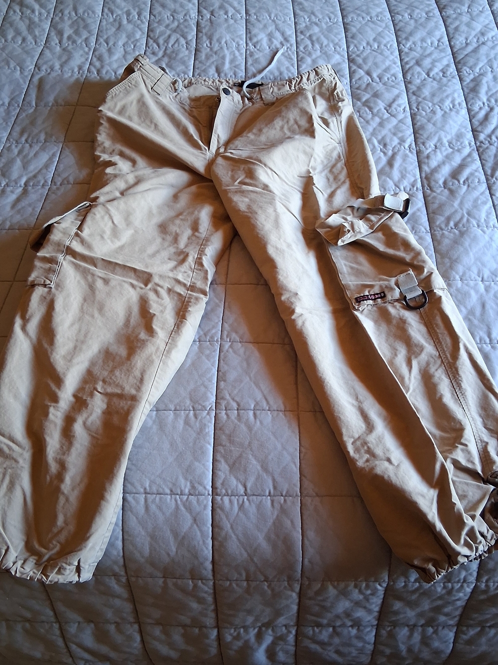 Men's Tan Cargo Jogger Pants with Utility Pockets